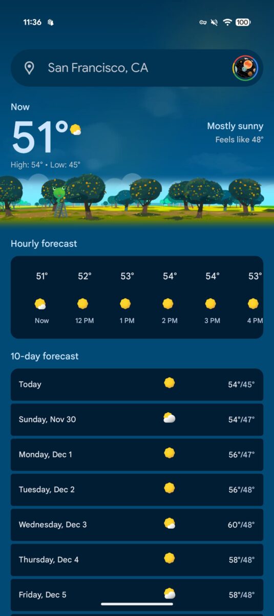 حذف تدریجی اپلیکیشن هواشناسی Google Weather