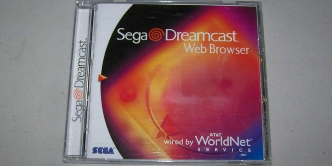 نمای جلوی قاب سی‌دی مرورگر وب Sega Dreamcast با نشان WorldNet.