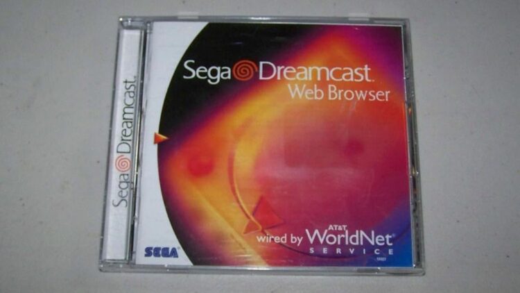 نمای جلوی قاب سی‌دی مرورگر وب Sega Dreamcast با نشان WorldNet.