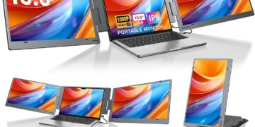 KYY از مانیتور قابل حمل سهگانه ۱۵.۶ اینچی X90E با پنلهای IPS و پایه قابل تنظیم رونمایی کرد