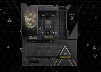 نمای کامل مادربرد مشکی و طلایی مدل MSI MEG X870E GODLIKE X.