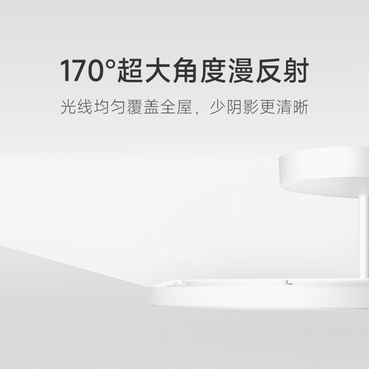 تصویر گرافیکی نشاندهنده زاویه پخش نور ۱۷۰ درجه در چراغ سقفی Mijia.