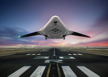 شم‌انداز هوایی از طراحی بال یک‌پارچه Horizon در حالت مفهومی پرواز