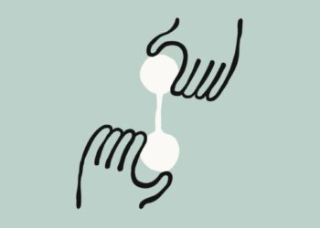 طرح گرافیکی مینیمال از اتصال دو دست به یکدیگر، نماد همکاری شرکت‌های بزرگ هوش مصنوعی (OpenAI و Anthropic).