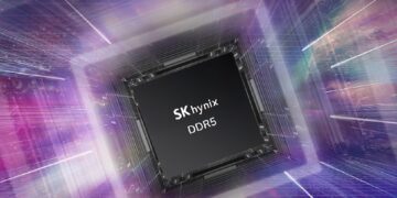 تصویر گرافیکی و تبلیغاتی چیپ حافظه DDR5 شرکت SK hynix
