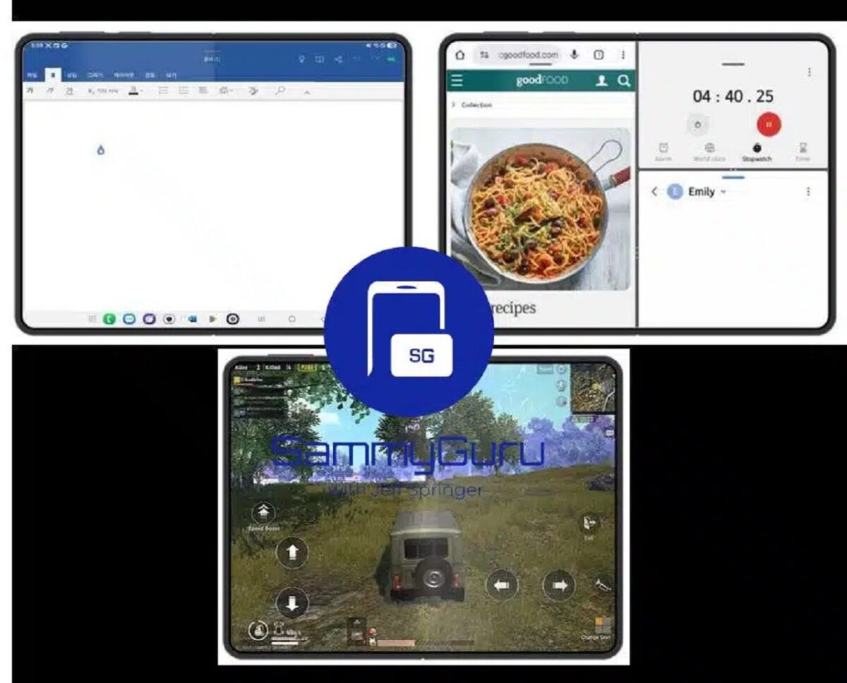 سامسونگ یک گوشی تاشوی عریض عرضه می کند