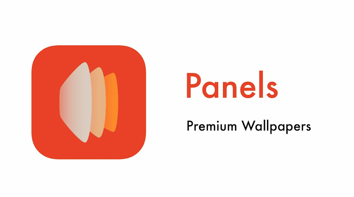 آیکون اپلیکیشن Panels با لایه‌های رنگی نارنجی و قرمز.