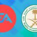 لوگوی EA در کنار لوگوی صندوق سرمایه‌گذاری عمومی عربستان