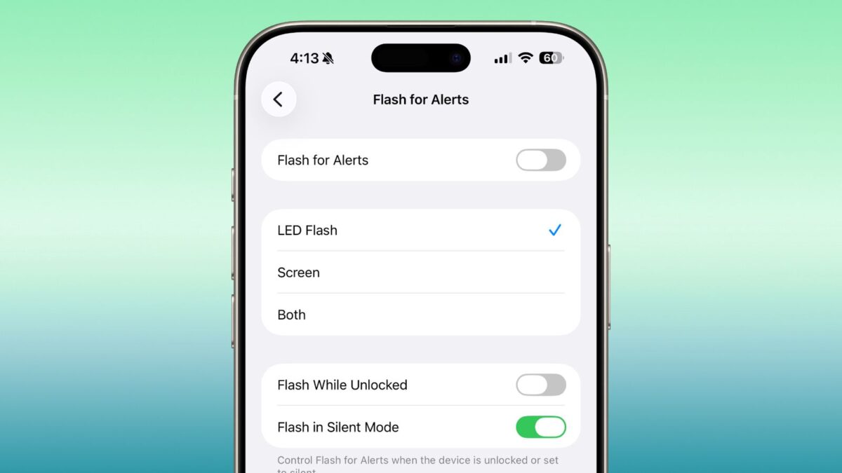 Flash for Alerts در بهروزرسانی iOS 26.2