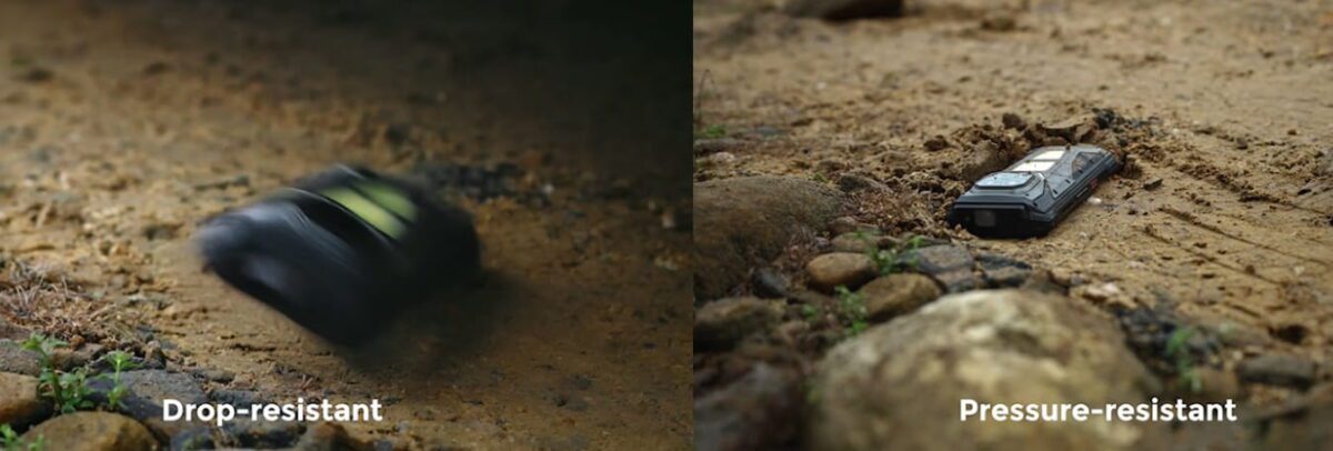 نصویری که مقاومت گوشی V Max LR را دربرابر ضربه و فشار نشان میدهد