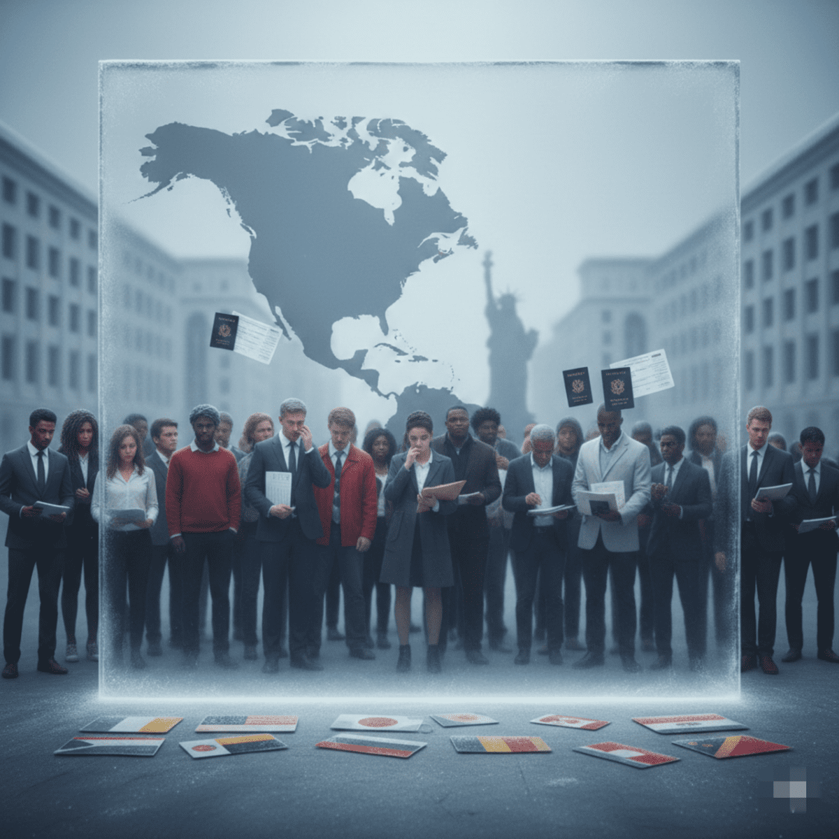 صف مهاجران منتظر بررسی پروندهها