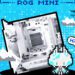 تیزر پیکسلی معرفی مادربرد سفید ROG Mini ایسوس با متن چینی.