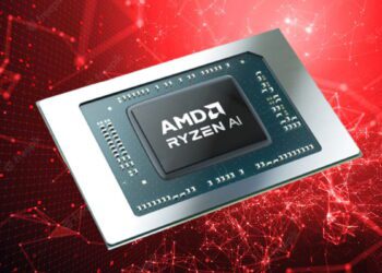 تصویر گرافیکی پردازنده AMD Ryzen AI 400 Series با نام رمز Gorgon Point، نمایش معماری APU و تمرکز بر پردازش هوش مصنوعی در لپ‌ تاپ‌ های نسل آینده