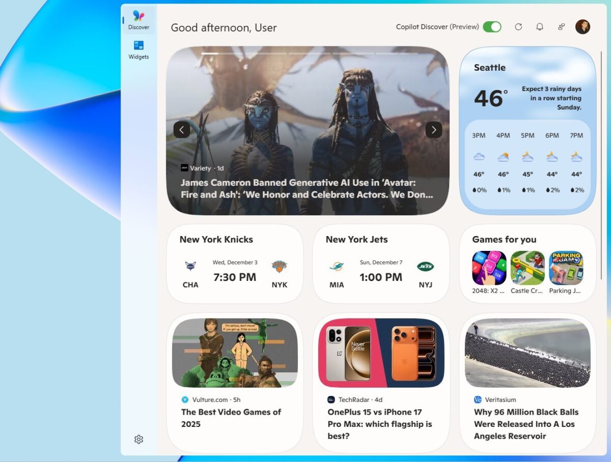 بازطراحی Widgets board در بهروزرسانی ویندوز 11