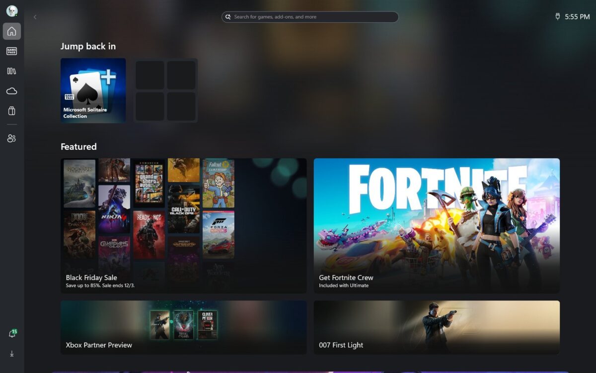 گسترش Xbox Full Screen Experience