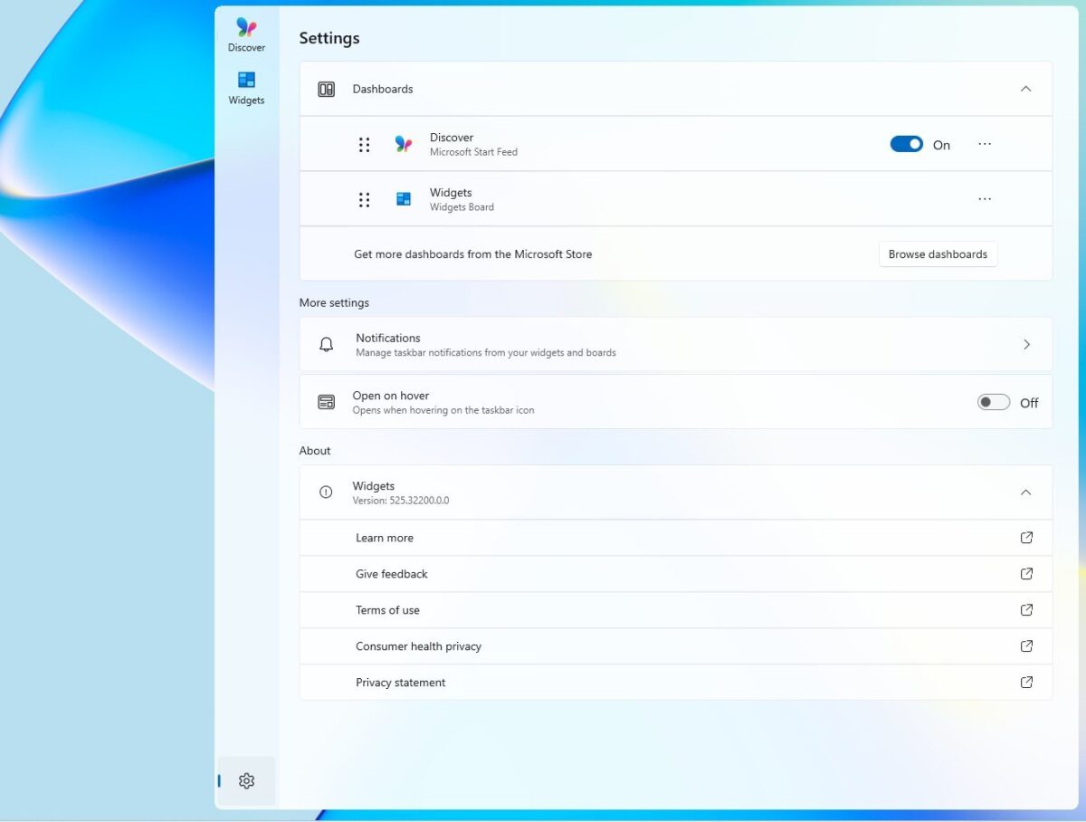 بازطراحی Widgets board در بهروزرسانی ویندوز 11