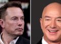 تصویر ترکیبی از ایلان ماسک و جف بزوس در کنار هم.