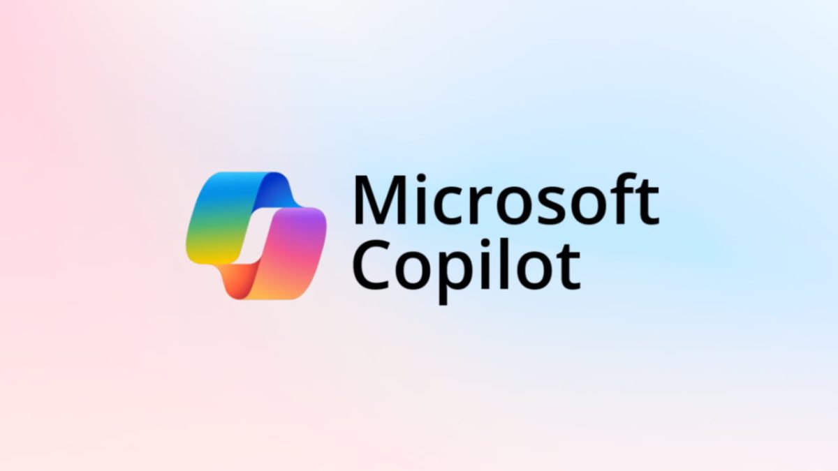 لوگوی رسمی Microsoft Copilot به همراه متن ‘Microsoft Copilot’ بر روی پس‌زمینه گرادیان رنگی ملایم آبی و صورتی؛ تأکید بر ابزارهای هوش مصنوعی مایکروسافت
