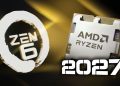 نمای گرافیکی از پردازنده AMD Ryzen Zen 6 در کنار عبارت 2027