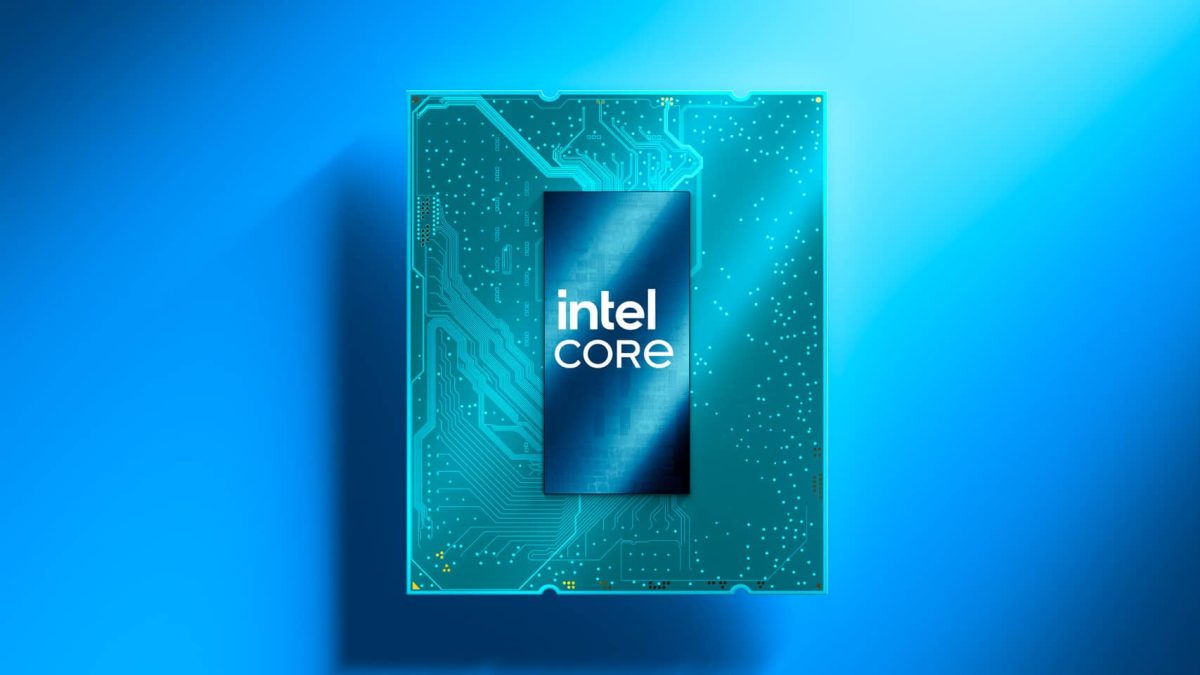 تصویر مفهومی از چیپ Intel Core با طراحی مدرن و مدارهای الکترونیکی، نمادی از پردازنده‌های قدرتمند اینتل و فناوری‌های پیشرفته محاسباتی