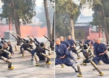 ربات انسان‌نمای Lingxi X2 در معبد شائولین؛ اجرای دقیق حرکات کونگ‌فو