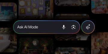 اسکرین‌شات از محیط Google AI Mode که پاسخ‌های هوش مصنوعی درباره ورزش کرلینگ را همراه با لینک‌های منبع و کارت‌های اطلاعاتی کناری نمایش می‌دهد.