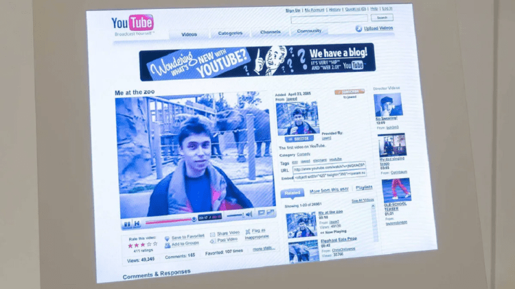 اولین ویدیوی آپلود شده در یوتیوب در موزه به نمایش درآمد