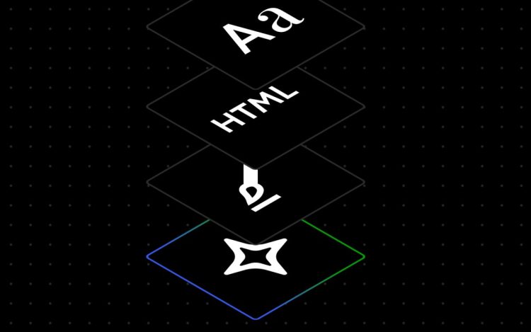 طرح گرافیکی لایه‌بندی شده از آیکون‌های Aa، HTML و قلم نوری که نشان‌دهنده ابزارهای دستیار هوش مصنوعی جدید وردپرس است.