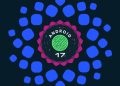 تصویر گرافیکی رسمی Android 17 شامل نشان دایره‌ای Android 17 در مرکز، با الگوی اشکال هندسی آبی‌رنگ در پس‌زمینه تیره. طراحی مینیمال و انتزاعی تصویر، بر معرفی نسخه جدید سیستم‌عامل اندروید و هویت بصری آن تمرکز دارد.