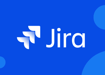 لوگوی Jira از شرکت Atlassian روی پس‌زمینه آبی با طراحی مینیمال، مرتبط با مدیریت پروژه، رهگیری باگ و توسعه نرم‌افزار