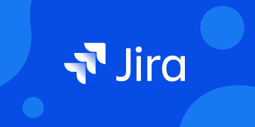 لوگوی Jira از شرکت Atlassian روی پس‌زمینه آبی با طراحی مینیمال، مرتبط با مدیریت پروژه، رهگیری باگ و توسعه نرم‌افزار