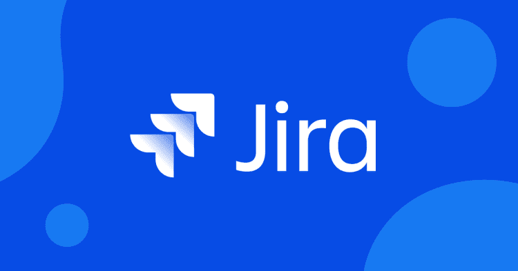 لوگوی Jira از شرکت Atlassian روی پسزمینه آبی با طراحی مینیمال، مرتبط با مدیریت پروژه، رهگیری باگ و توسعه نرمافزار