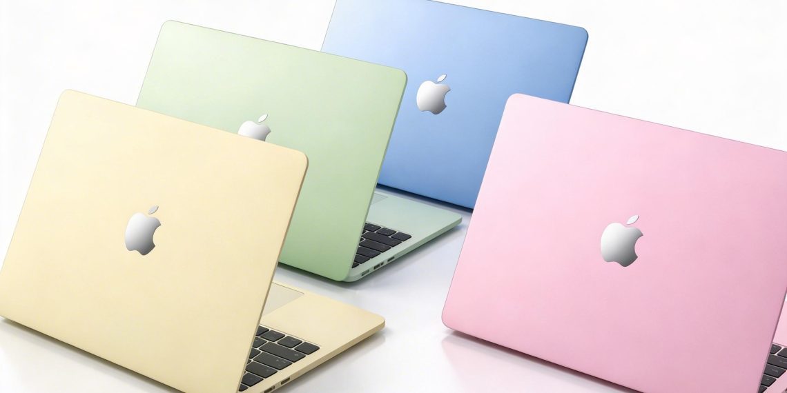 لپتاپ مکبوک در چند رنگ