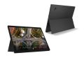 نمای ترکیبی از ThinkPad X13 Detachable در حالت تبلت و کیبورد متصل، نمایش صفحه‌نمایش با محتوای گرافیکی، بدنه مشکی مات و طراحی مینیمال مناسب کاربران تجاری.