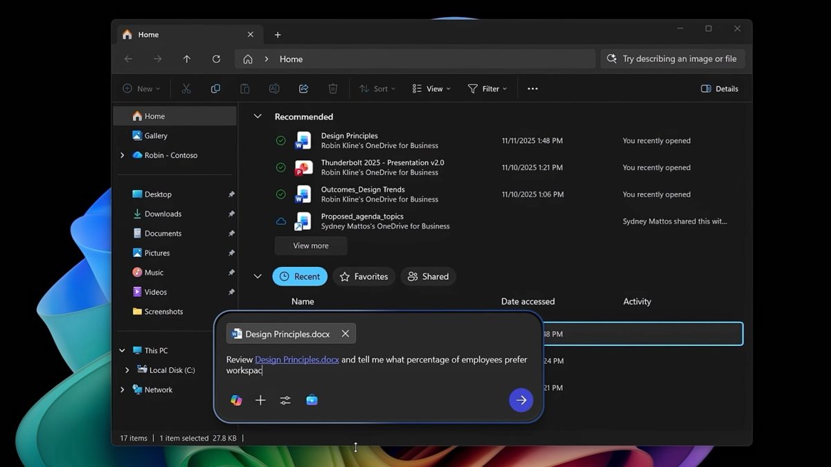 یکپارچه‌سازی هوش مصنوعی در ویندوز ۱۱