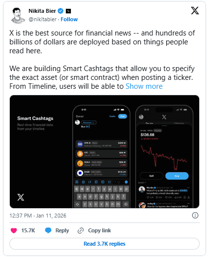 امکان معامله رمزارزها و سهام در شبکه اجتماعی ایکس با اسمارت کشتگ فراهم می شود