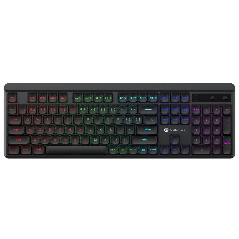 کیبورد بی سیم لاجی کی مدل K520B، سوییچ مکانیکال قرمز، Full-Size، نورپردازی RGB