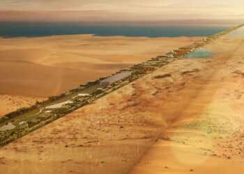 دولت عربستان سعودی تصاویری از یک آسمان خراش به طول 170 کیلومتر را به عنوان بخشی از پروژه NEOM منتشر کرده است.