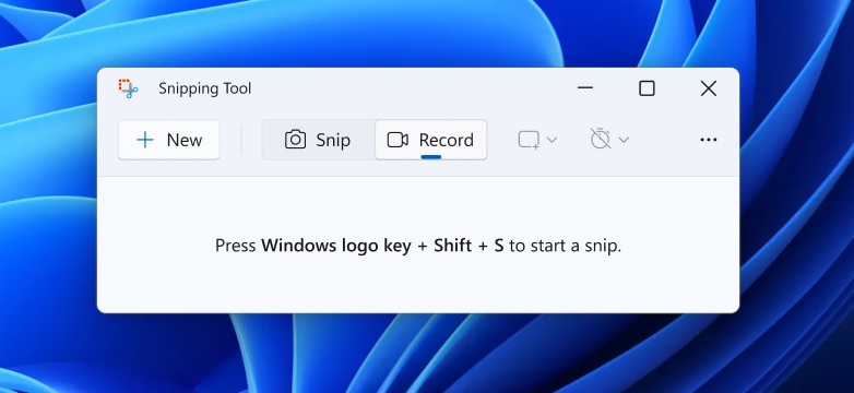 مایکروسافت اعلام کرد با ارتقاء ویژگی های برنامه Windows Snipping Tool قابلیت ضبط ویدئو از صفحه را به کاربران می دهد.