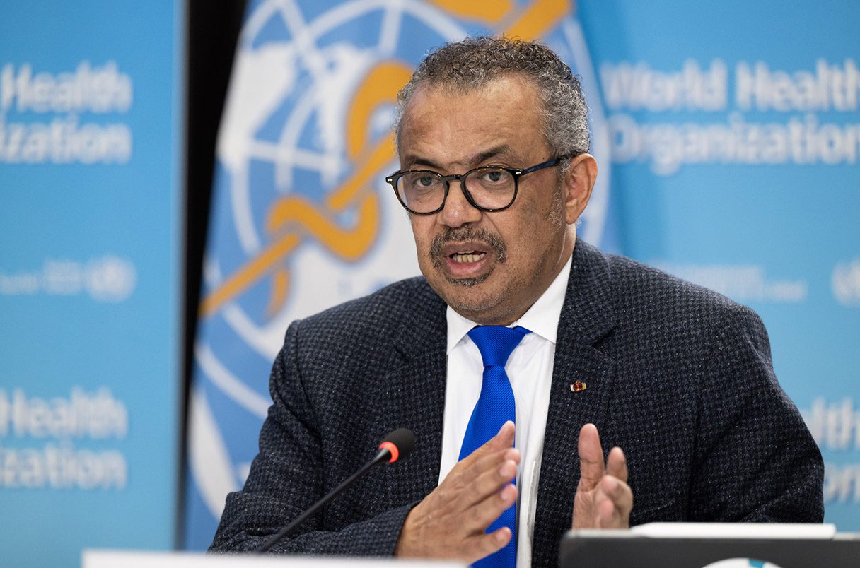 WHO Director-General Dr Tedros speaks to journalists online at the media briefing following the fifteenth meeting of the International Health Regulations (2005) Emergency Committee regarding the coronavirus disease (COVID-19) pandemic, 05 May 2023