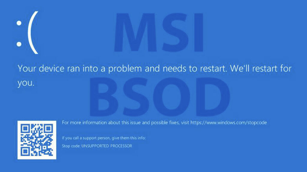 بیانیه MSI برای رفع مشکل خطای BSOD در ویندوز ۱۱