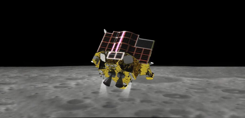 لندر هوشمند بررسی ماه SLIM با هدف نشان دادن "فرود در جایی که باید فرود آمد"، تکنیک فرود نقطه‌ای و تشخیص موانع را نشان می‌دهد