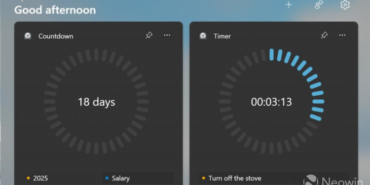 ویندوز ۱۱ ویجت‌های جدید شمارنده معکوس و شمارنده روز را دریافت می‌کند