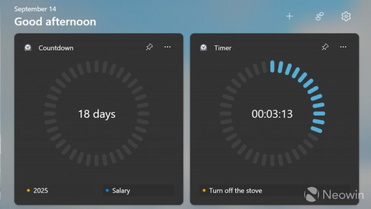 ویندوز ۱۱ ویجت‌های جدید شمارنده معکوس و شمارنده روز را دریافت می‌کند