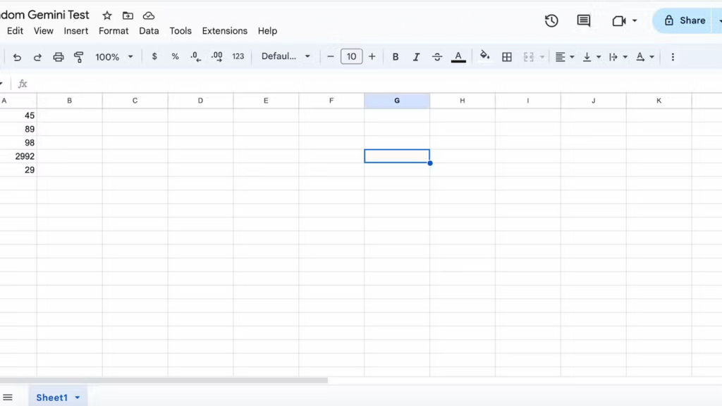 جمنای اکنون می‌تواند به کاربران در سازماندهی و ساختاربندی داده‌هایشان در Google Sheets کمک کند