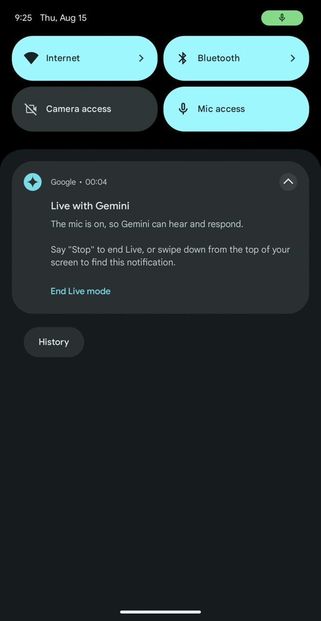 قابلیت Gemini Live در حال حاضر برای دستگاه‌های اندرویدی که به زبان انگلیسی تنظیم شده‌اند،