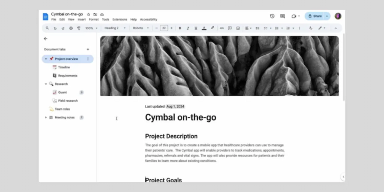 Google Docs سیستم سازماندهی جدیدی برای تبها معرفی کرد