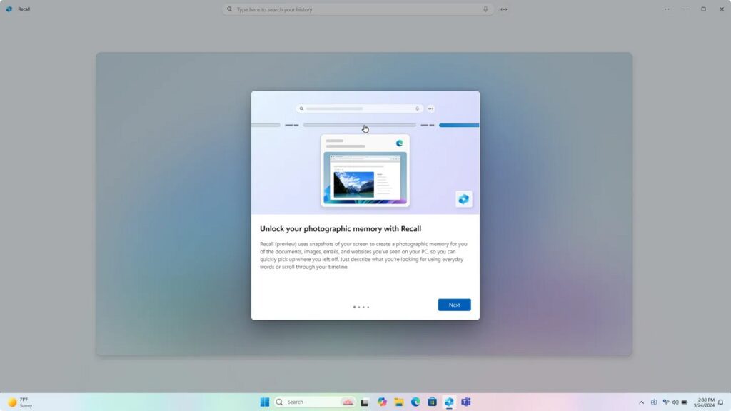 پیشنمایش قابلیت Recall AI مایکروسافت منتشر شد