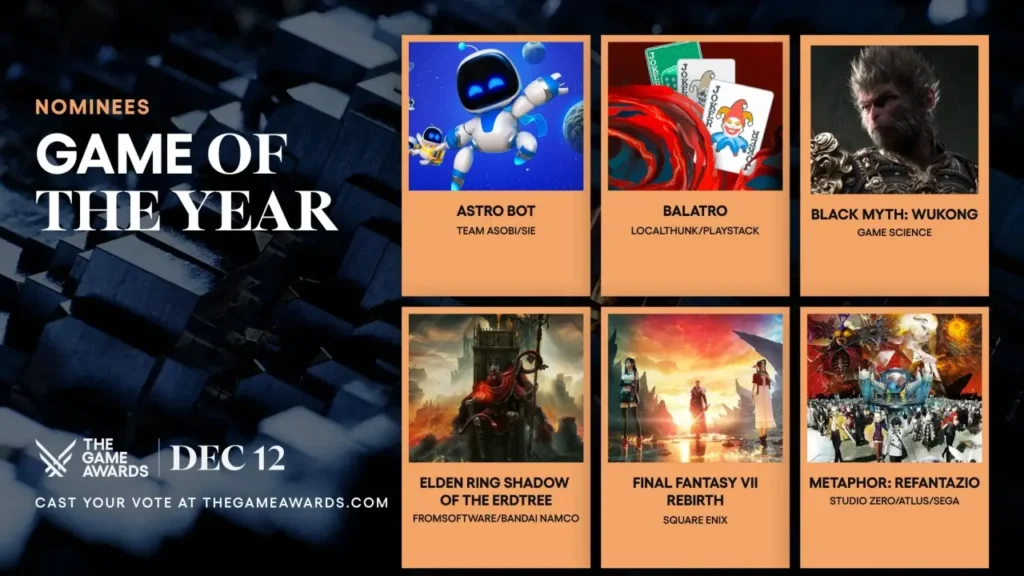 نامزدهای The Game Awards 2024 اعلام شدند و Astro Bot و Final Fantasy 7 Rebirth با بیشترین نامزدی در صدر قرار گرفتند.