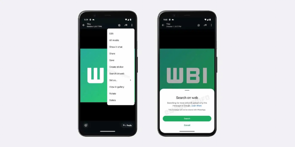 واتساپ در حال آزمایش یک ویژگی جدید است که به کاربران اجازه می‌دهد تا تصاویر دریافتی را مستقیماً در گوگل جستجو کنن